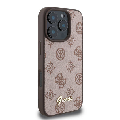 iPhone 16 Pro Max Kılıf Guess Orjinal Lisanslı M-safe Şarj Özellikli Yazı Logolu Peony Kılıf