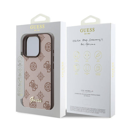 iPhone 16 Pro Max Kılıf Guess Orjinal Lisanslı M-safe Şarj Özellikli Yazı Logolu Peony Kılıf