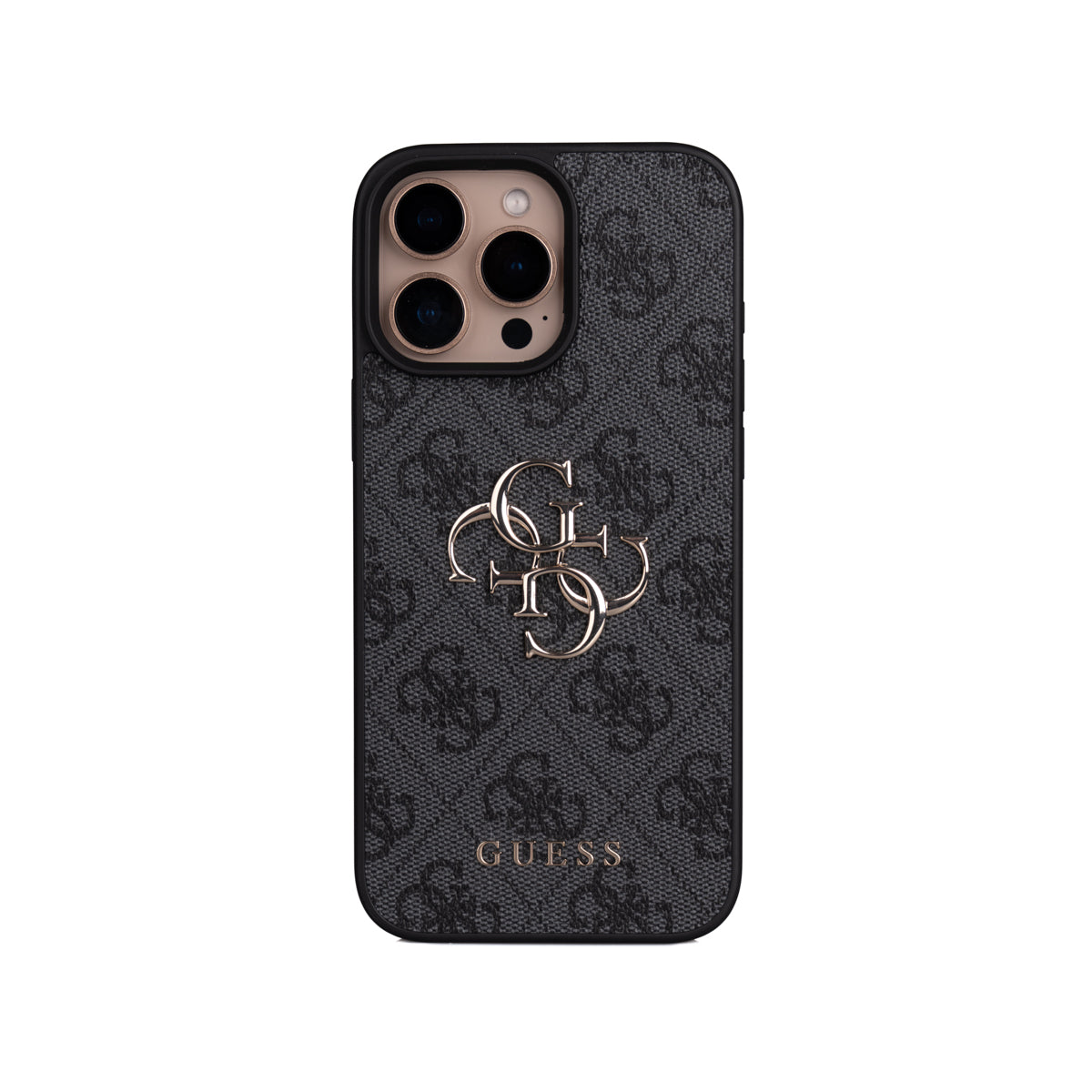 Apple iPhone 16 Pro Max Kılıf Guess Orjinal Lisanslı PU Deri 4G Büyük Metal Logolu Çapraz Vücut Askılı Kapak Pembe