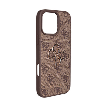 iPhone 16 Pro Max Kılıf Guess Orjinal Lisanslı PU Deri 4G Büyük Metal Logolu Çapraz Vücut Askılı Kılıf