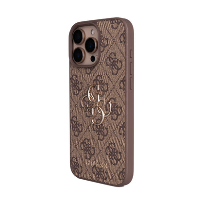 iPhone 16 Pro Max Kılıf Guess Orjinal Lisanslı PU Deri 4G Büyük Metal Logolu Çapraz Vücut Askılı Kılıf