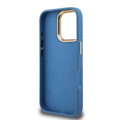 iPhone 16 Pro Max Kılıf Guess Orjinal Lisanslı PU Deri 4G Desenli Metal Büyük 4G ve Yazı Logolu Kamera Standlı Kılıf