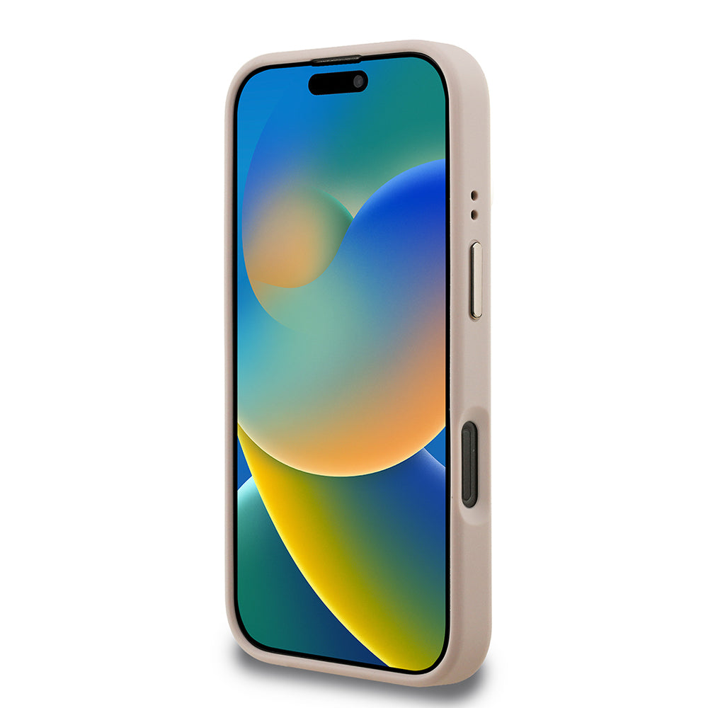 iPhone 16 Pro Max Kılıf Guess Orjinal Lisanslı PU Deri 4G Desenli Metal Büyük 4G ve Yazı Logolu Kamera Standlı Kılıf