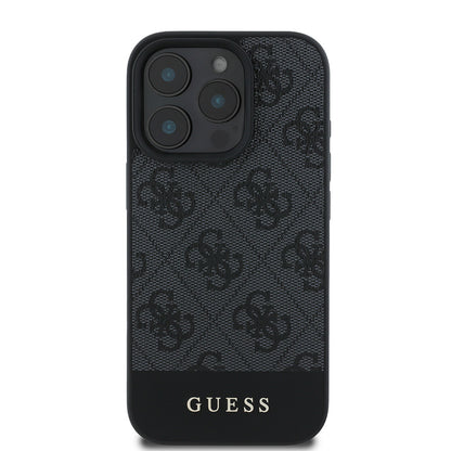 iPhone 16 Pro Max Kılıf Guess Orjinal Lisanslı PU Deri Şerit Logo Dizaynlı Kılıf