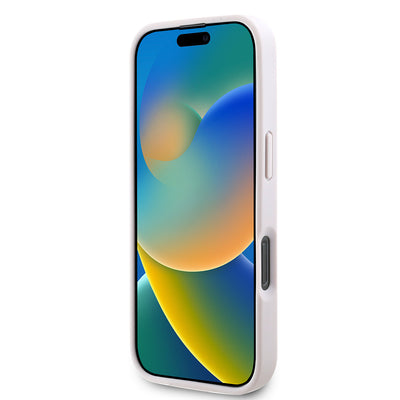 Apple iPhone 16 Pro Max Kılıf Guess Orjinal Lisanslı PU Deri Taşlı Üçgen Logo 4G Desenli Strass Kapak Siyah