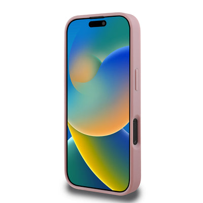 Apple iPhone 16 Pro Max Kılıf Guess Orjinal Lisanslı Taşlı Arka Yüzey Üçgen Logolu Kapak Gold