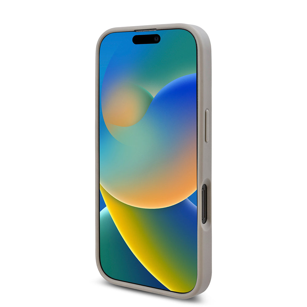 Apple iPhone 16 Pro Max Kılıf Guess Orjinal Lisanslı Taşlı Arka Yüzey Üçgen Logolu Kapak Gold