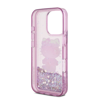 iPhone 16 Pro Max Kılıf Hello Kitty Orjinal Lisanslı Sıvılı Simli 50. Yıldönümü Partisi Kılıf