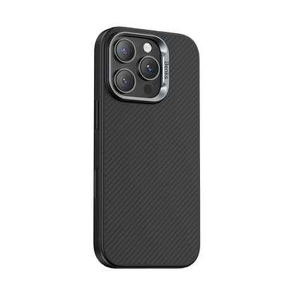 iPhone 16 Pro Max Kılıf Karbon Fiber M-safe Şarj Özellikli Kamera Kontrol Butonlu Benks Hybrid ArmorPro 600D Kevlar Kılıf