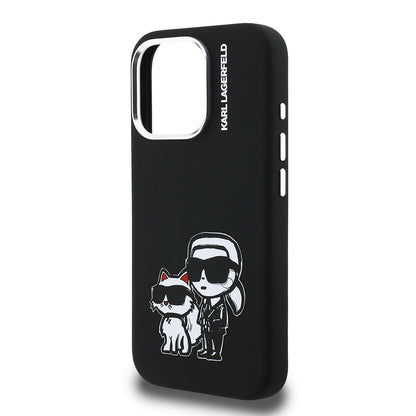 iPhone 16 Pro Max Kılıf Karl Lagerfeld Orjinal Lisanslı Karl & Choupette Sketch Logo Sililkon Kılıf