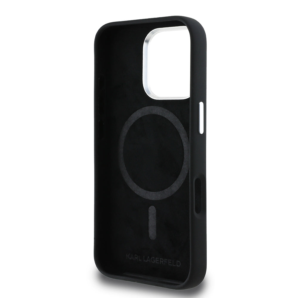 iPhone 16 Pro Max Kılıf Karl Lagerfeld Orjinal Lisanslı Karl & Choupette Sketch Logo Sililkon Kılıf