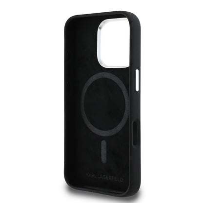 iPhone 16 Pro Max Kılıf Karl Lagerfeld Orjinal Lisanslı Karl & Choupette Sketch Logo Sililkon Kılıf