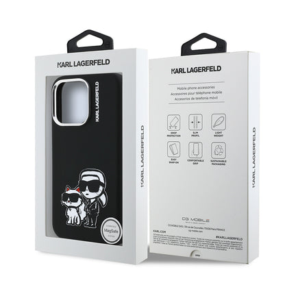 iPhone 16 Pro Max Kılıf Karl Lagerfeld Orjinal Lisanslı Karl & Choupette Sketch Logo Sililkon Kılıf