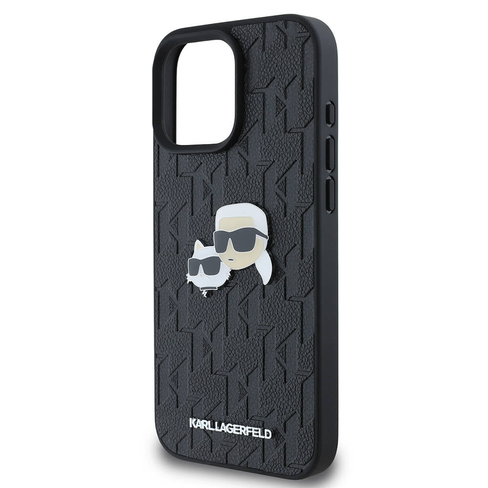 Apple iPhone 16 Pro Max Kılıf Karl Lagerfeld Orjinal Lisanslı K&C Heads Monogram Pin Kapak