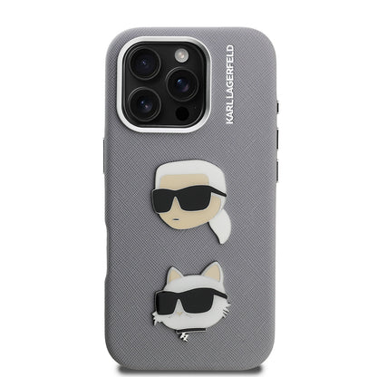 iPhone 16 Pro Max Kılıf Karl Lagerfeld Orjinal Lisanslı K&C Heads Pin Kılıf