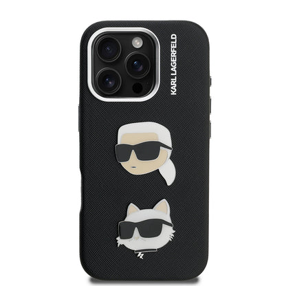 iPhone 16 Pro Max Kılıf Karl Lagerfeld Orjinal Lisanslı K&C Heads Pin Kılıf