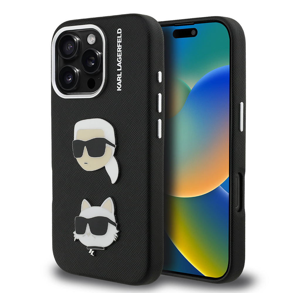 iPhone 16 Pro Max Kılıf Karl Lagerfeld Orjinal Lisanslı K&C Heads Pin Kılıf