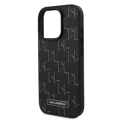 Apple iPhone 16 Pro Max Kılıf Karl Lagerfeld Orjinal Lisanslı Magsafe Şarj Özellikli KL Yazılı Hot Stamp Kapak Krem