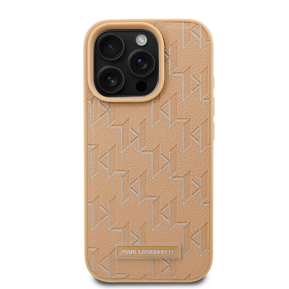 iPhone 16 Pro Max Kılıf Karl Lagerfeld Orjinal Lisanslı M-safe Şarj Özellikli KL Yazılı Hot Stamp Kılıf