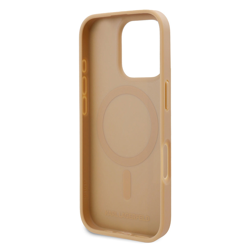 iPhone 16 Pro Max Kılıf Karl Lagerfeld Orjinal Lisanslı M-safe Şarj Özellikli KL Yazılı Hot Stamp Kılıf