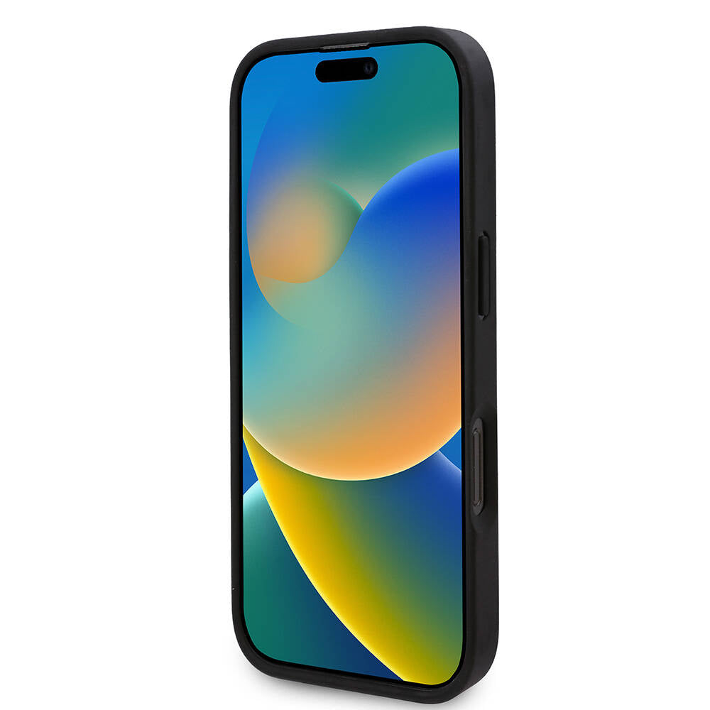 iPhone 16 Pro Max Kılıf Karl Lagerfeld Orjinal Lisanslı M-safe Şarj Özellikli PU Deri Karl Heads Desenli Klasik Logolu Kılıf