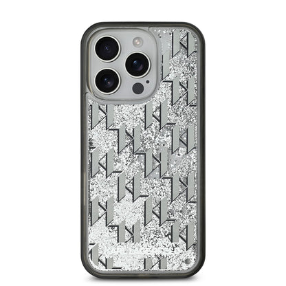 iPhone 16 Pro Max Kılıf Karl Lagerfeld Orjinal Lisanslı Simli KL Yazılı Monogram Gradient Kılıf