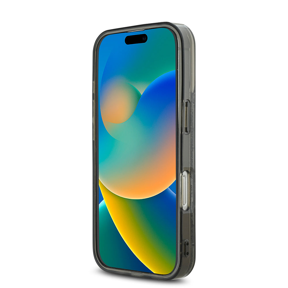 iPhone 16 Pro Max Kılıf Karl Lagerfeld Orjinal Lisanslı Simli KL Yazılı Monogram Gradient Kılıf