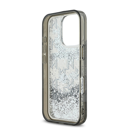 iPhone 16 Pro Max Kılıf Karl Lagerfeld Orjinal Lisanslı Simli KL Yazılı Monogram Gradient Kılıf