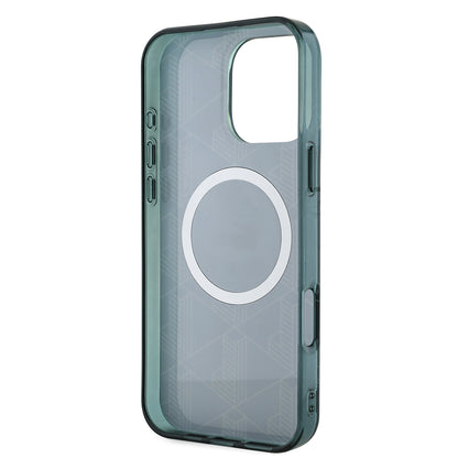 iPhone 16 Pro Max Kılıf Lacoste Orjinal Lisanslı M-safe Şarj Özellikli IML Baskılı Gümüş Timsah Logolu Monogram Kılıf