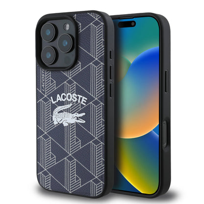 iPhone 16 Pro Max Kılıf Lacoste Orjinal Lisanslı M-safe Şarj Özellikli Mono Vintage Logo Kılıf