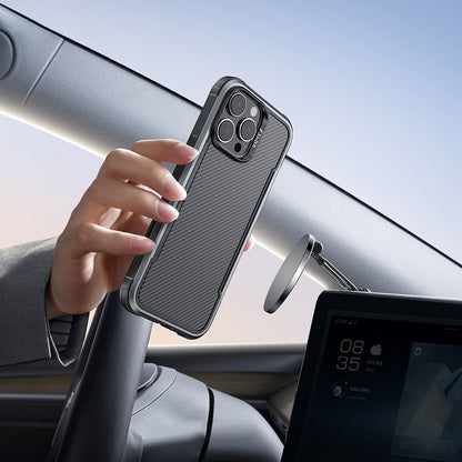 iPhone 16 Pro Max Kılıf M-safe Şarj Özellikli Airbagli Raptic Apex Serisi Karbon Fiber Tasarımlı Kılıf