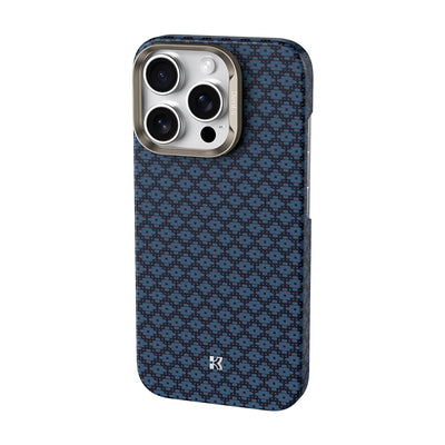 Apple iPhone 16 Pro Max Kılıf M-Safe Şarj Özellikli Benks ArmorAir ArmorGrid Serisi Kevlar Kapak Mavi