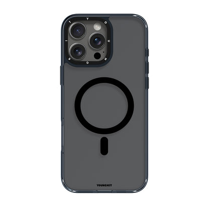 iPhone 16 Pro Max Kılıf M-safe Şarj Özellikli Cam Arka Yüzey TPU Youngkit Gemstone Clear Serisi Kılıf