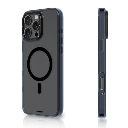 iPhone 16 Pro Max Kılıf M-safe Şarj Özellikli Cam Arka Yüzey TPU Youngkit Gemstone Clear Serisi Kılıf