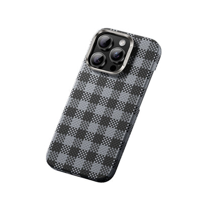 iPhone 16 Pro Max Kılıf M-safe Şarj Özellikli Ekose Tasarımlı Benks ArmorVichy Kevlar Kılıf