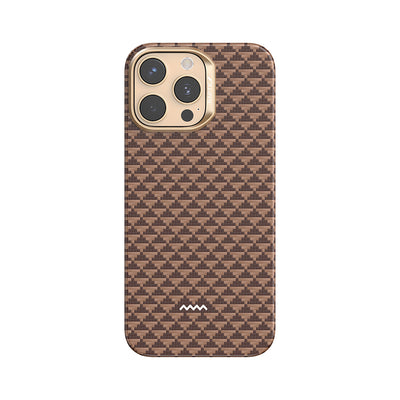 Apple iPhone 16 Pro Max Kılıf M-safe Şarj Özellikli Raptic Aramid Skin Origin Serisi Kapak Kahverengi