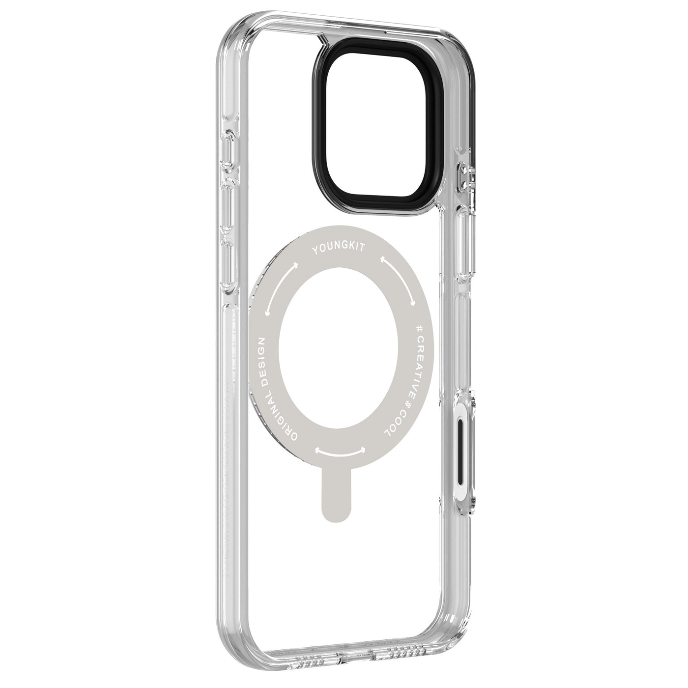 Apple iPhone 16 Pro Max Kılıf M-safe Şarj Özellikli Standlı Aksiyon Butonlu Youngkit Pivot Serisi Kapak Şeffaf