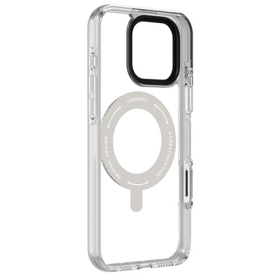 Apple iPhone 16 Pro Max Kılıf M-safe Şarj Özellikli Standlı Aksiyon Butonlu Youngkit Pivot Serisi Kapak Şeffaf