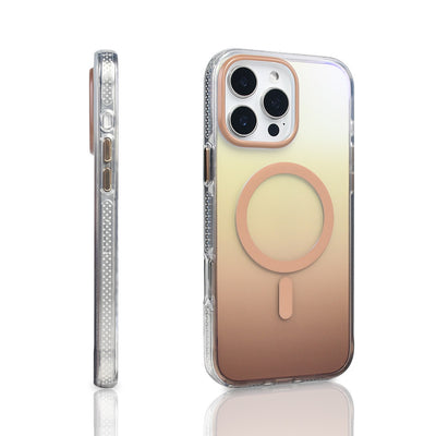 Apple iPhone 16 Pro Max Kılıf M-safe Şarj Özellikli Transparan Renk Geçişli Zore Toros Kapak Mavi