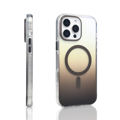 Apple iPhone 16 Pro Max Kılıf M-safe Şarj Özellikli Transparan Renk Geçişli Zore Toros Kapak Mavi