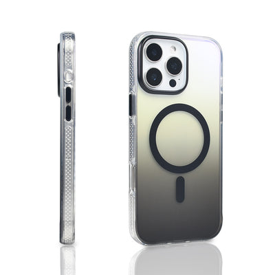 Apple iPhone 16 Pro Max Kılıf M-safe Şarj Özellikli Transparan Renk Geçişli Zore Toros Kapak Rose Gold