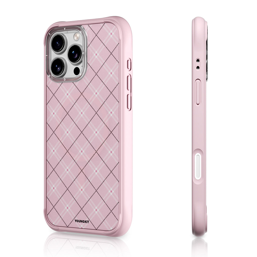 iPhone 16 Pro Max Kılıf M-safe Şarj Özellikli Youngkit Argyle Serisi Kılıf