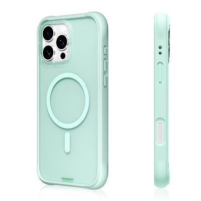 Apple iPhone 16 Pro Max Kılıf M-safe Şarj Özellikli Youngkit Macaroon Serisi Kapak Kırmızı