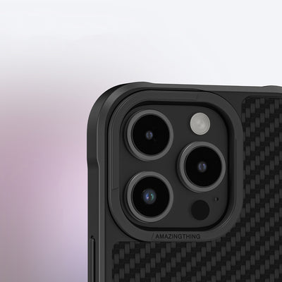 Apple iPhone 16 Pro Max Kılıf Magsafe Şarj Özellikli 1500D Aramid Fiber Amazingthing Titan Max Serisi Kapak Siyah