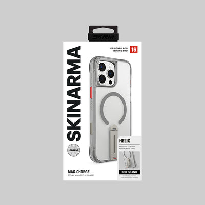 Apple iPhone 16 Pro Max Kılıf M-safe Şarj Özellikli 360 Derece Dönebilen Standlı Skinarma Helix Kapak Titanyum