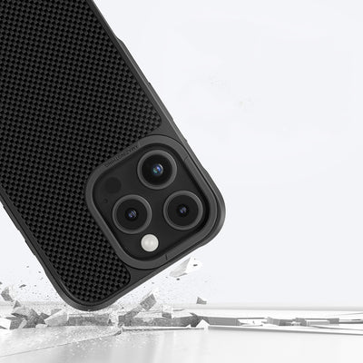 Apple iPhone 16 Pro Max Kılıf Magsafe Şarj Özellikli 600D Aramid Fiber Amazingthing Titan Max Serisi Kapak Siyah