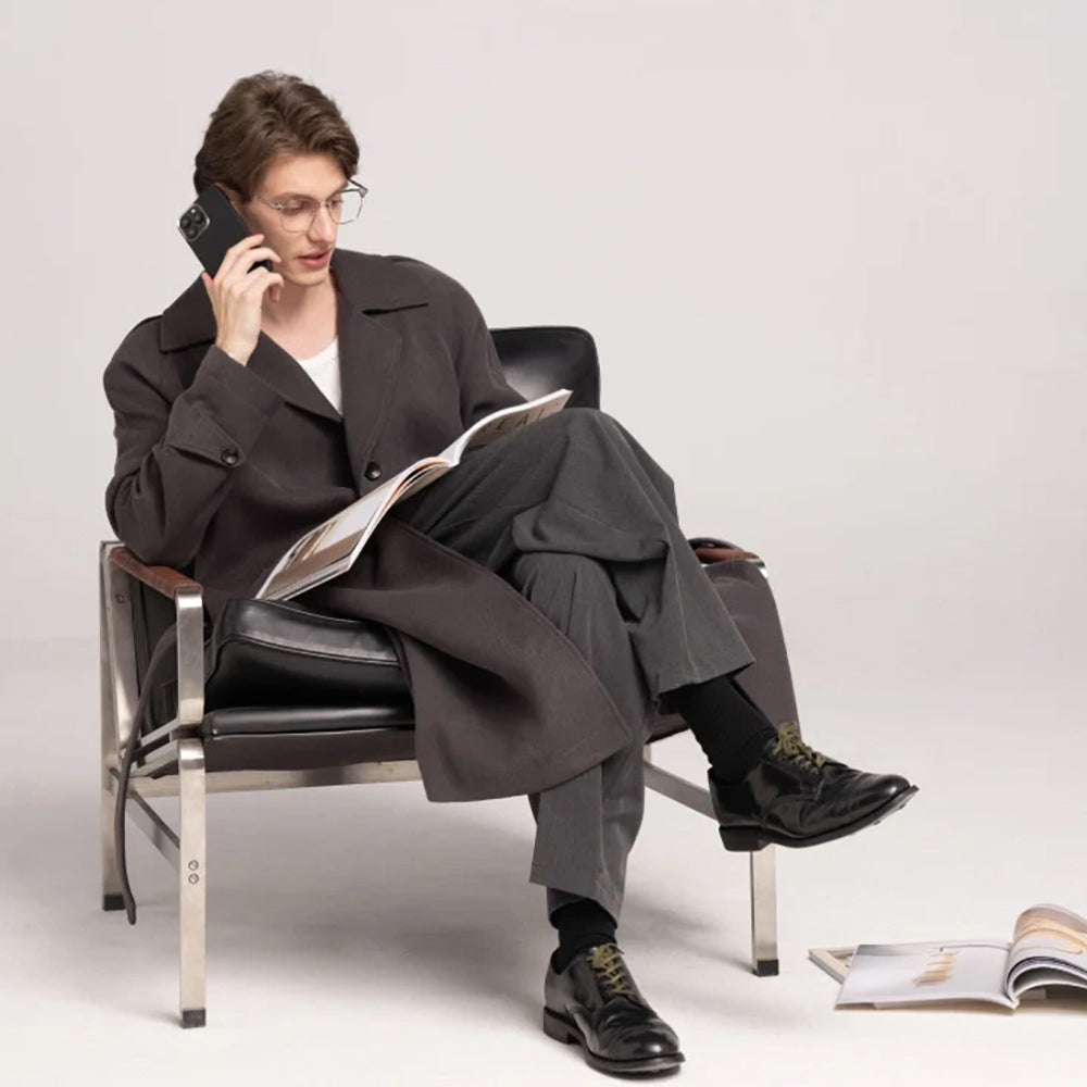 iPhone 16 Pro Max Kılıf M-safe Şarj Özellikli 600D Aramid Fiber Pitaka Ultra-Slim Classic Serisi Black-Grey Twill Kılıf