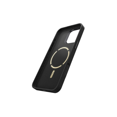 Apple iPhone 16 Pro Max Kılıf Magsafe Şarj Özellikli 600D Metal Kamera Çerçeveli Raptic Aramid Fiber Serisi Kapak Siyah