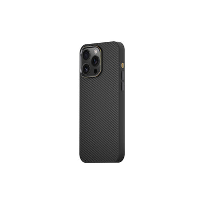 Apple iPhone 16 Pro Max Kılıf Magsafe Şarj Özellikli 600D Metal Kamera Çerçeveli Raptic Aramid Fiber Serisi Kapak Siyah