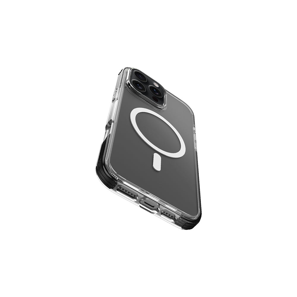 Apple iPhone 16 Pro Max Kılıf Magsafe Şarj Özellikli Airbag Tasarımlı Raptic Clear Serisi Şeffaf Kapak Beyaz